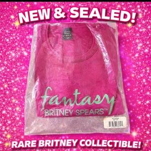 NEW Sealed Britney Spears Fantasy Promo T-Shirt Pink One Size 100% Cotton Rare